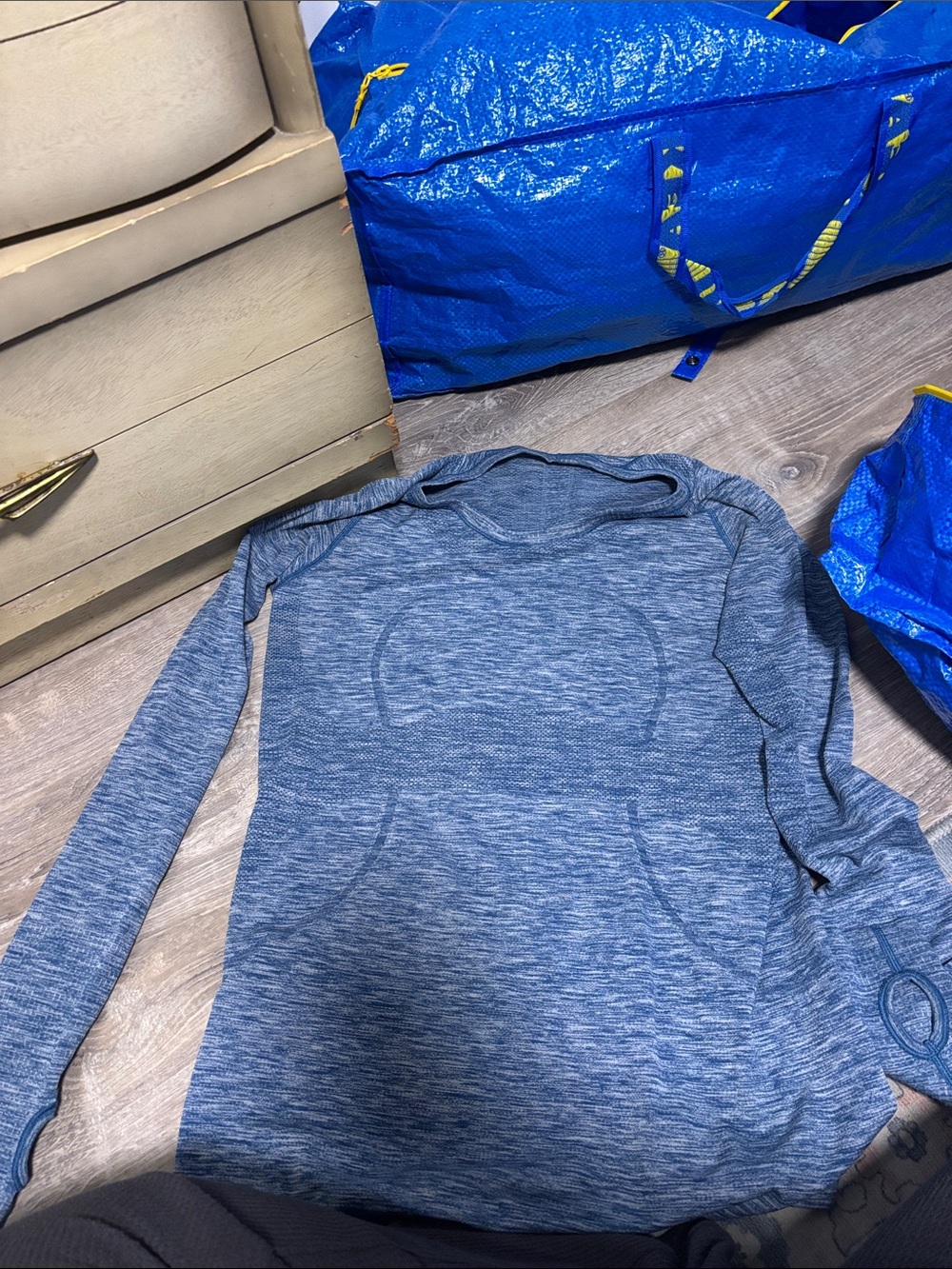 Heathered Blue Long Sleeve Athletic Top Lulu lemon size 12
